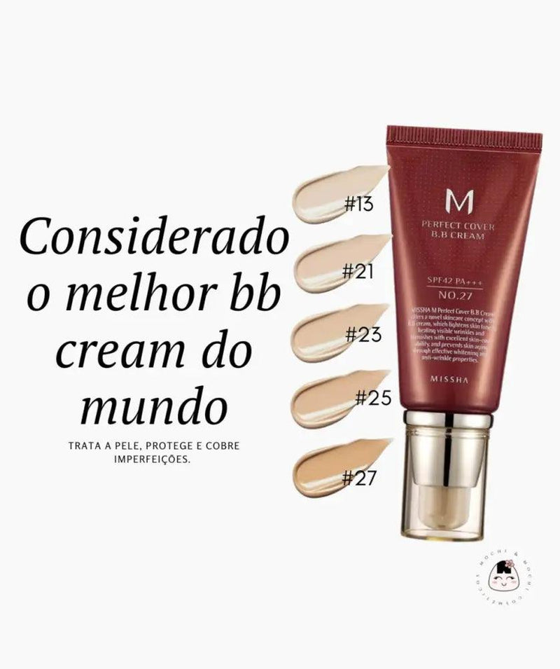 Base Missha BB Cream M Perfect Cover - Frete Grátis + 2 Brindes - Base Missha BB Cream